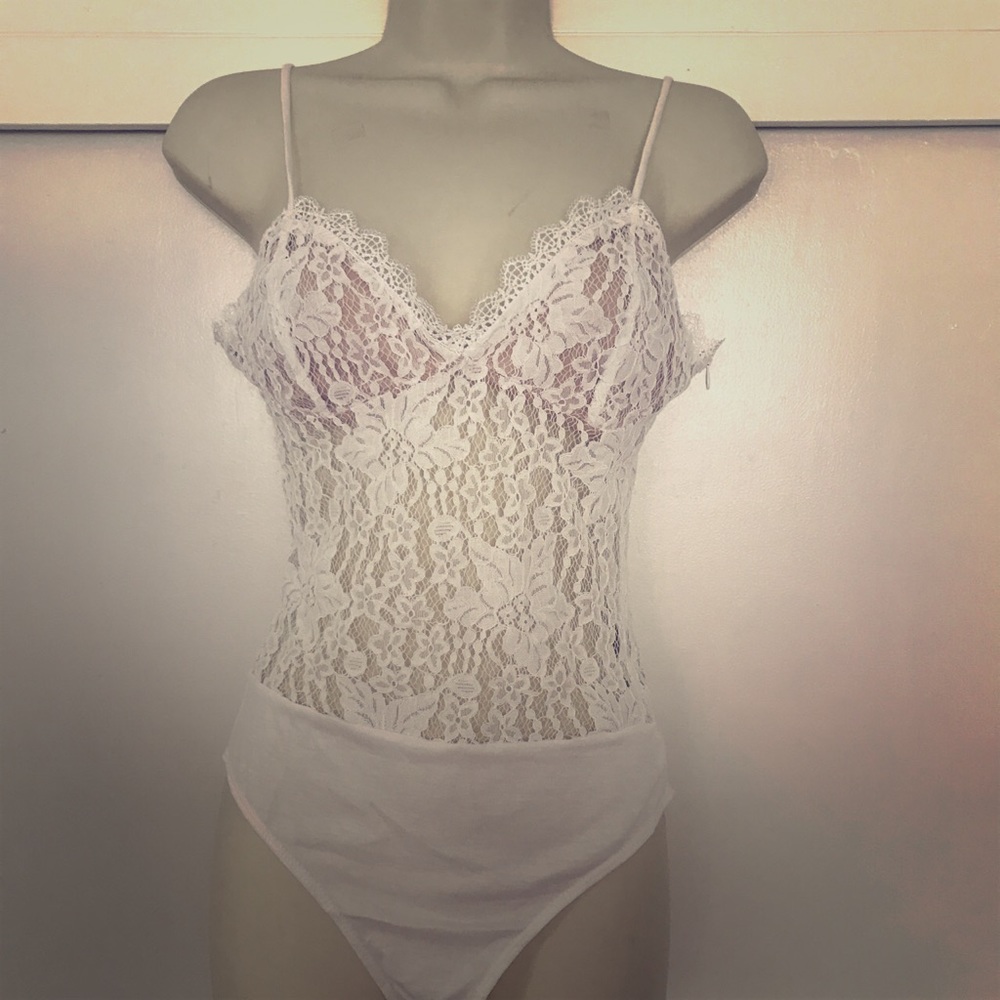 New Ivory white lace body suit